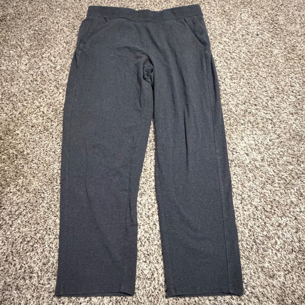 T by Talbots Straight Leg Knit Active Pants Charcoal Gray XL Cotton Spandex